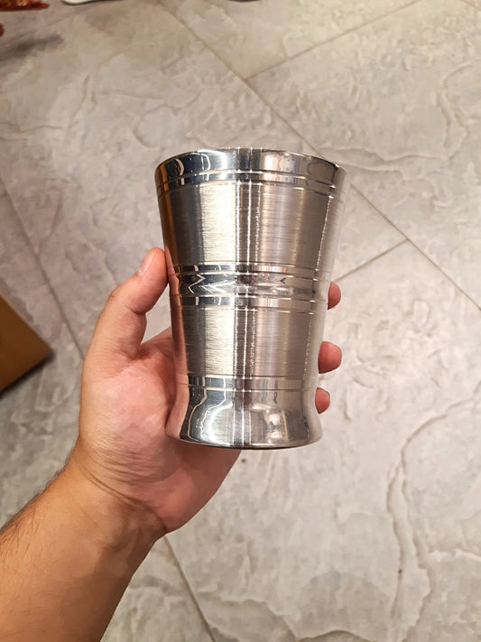 Silver Aura Premium Drinkware – Steel Glass Set